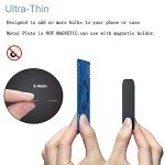 Pau1Hami1ton Adhesive Thin Metal Plates(Compatible with Magnetic Mounts),4 Piece Metal Plates for Phone Case,Metal Plate for Car,Metal Plates for Phone(2 Rectangle and 2 Round) S-07N(Black)