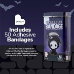 Halloween Skeleton Shaped Bandages - 50 Count