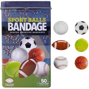 Fun Sports Ball Adhesive Bandages – 50 Count