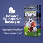 Fun Sports Ball Adhesive Bandages – 50 Count