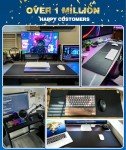KTRIO Large Gaming Mouse Pad with Superior Micro-Weave Cloth, Extended Desk Mousepad with Stitched Edges, Non-Slip Base, Water Resist Keyboard Pad for Gamer, Office & Home, 31.5 x 11.8 in, Black