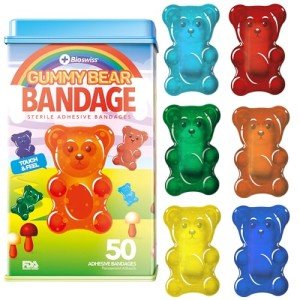 Gummy Bear Shaped Adhesive Bandages - 50 Count