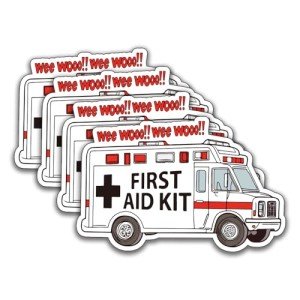 Kids' First Aid Decals - Cute 4-Pack