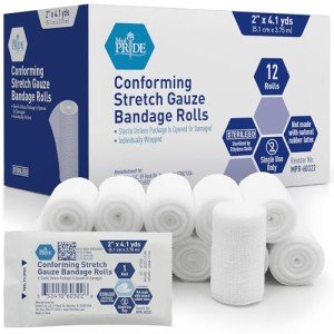 Med Pride Stretch Gauze Bandages - 12 Rolls