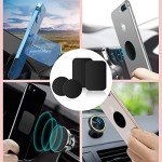 Pau1Hami1ton Adhesive Thin Metal Plates(Compatible with Magnetic Mounts),4 Piece Metal Plates for Phone Case,Metal Plate for Car,Metal Plates for Phone(2 Rectangle and 2 Round) S-07N(Black)