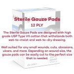 100 Count Disposable Sterile Gauze Pads - 2" x 2