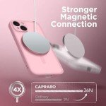 CAPRARO Magnetic for iPhone 14 Case, [Compatible with MagSafe] [Full Camera Protection] [14FT Drop Protection] Shockproof Protective Slim Translucent Matte Phone Case for iPhone 14, Peach Pink