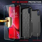 SPIDERCASE for iPhone XR Case, [10 FT Military Grade Drop Protection] [Non-Slip] [2 pcs Tempered Glass Screen Protector] Shockproof Airbag Cushion Protective Case for iPhone XR 6.1” (Black)