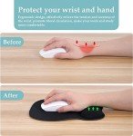 EooCoo Ergonomic Mouse Pad with Wrist Support, Mousepad with Memory Foam Wrist Rest and Non-Slip Base for Computer, Cafe, Home & Office, 9.64 x 8.26 in Office Desk Accessories