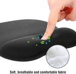 EooCoo Ergonomic Mouse Pad with Wrist Support, Mousepad with Memory Foam Wrist Rest and Non-Slip Base for Computer, Cafe, Home & Office, 9.64 x 8.26 in Office Desk Accessories