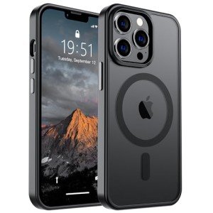 SUPFINE Magnetic for iPhone 13 Pro Max Case [Compatible with MagSafe] [10 FT Military Grade Drop Protection] Slim Translucent Matte Shockproof with Anti-Fingerprint Phone Case,Matte Black