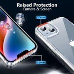 jaroco for iPhone 13 Case 6.1-Inch, Non-Yellowing Shockproof Phone Bumper Cover, Anti-Scratch Clear