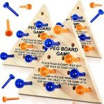 Wooden Triangle Peg Game - Fun Strategy Puzzle