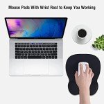 EooCoo Ergonomic Mouse Pad with Wrist Support, Mousepad with Memory Foam Wrist Rest and Non-Slip Base for Computer, Cafe, Home & Office, 9.64 x 8.26 in Office Desk Accessories