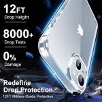 jaroco for iPhone 13 Case 6.1-Inch, Non-Yellowing Shockproof Phone Bumper Cover, Anti-Scratch Clear