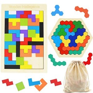 Wooden Russian Block Puzzle Set - 2 Pack
