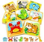 8-Pack Animal Jigsaw Puzzles for Toddlers