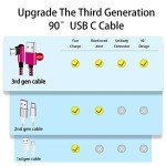 Teeind USB C Cord: [90 Degree/6ft/4Pack] Nylon USB C Cable Angle Cord Compatible with iPhone 16/16/15 Plus/16/15 Pro/16/15 Pro Samsung Galaxy S10/S10e/9/Note 10, USB C Charger Cable