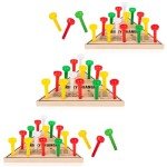 Wooden Triangle Peg Board Game - 3 Pack