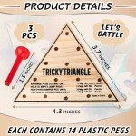Wooden Triangle Peg Board Game - 3 Pack