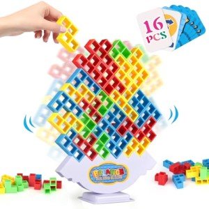 16-Piece Tetra Tower Block Stacking Game