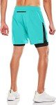 TSLA Men's 2 in 1 Active Running Shorts, Quick Dry Exercise Workout Shorts, Gym Training Athletic Shorts with Pockets, 5 Inch / 2 in 1 Teal, Small