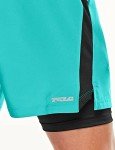 TSLA Men's 2 in 1 Active Running Shorts, Quick Dry Exercise Workout Shorts, Gym Training Athletic Shorts with Pockets, 5 Inch / 2 in 1 Teal, Small