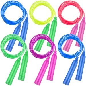 Colorful Adjustable Kids Jump Rope Set - 6 Pack