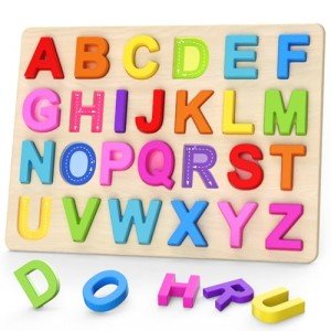 Wooden Alphabet Puzzles for Toddlers and Kids