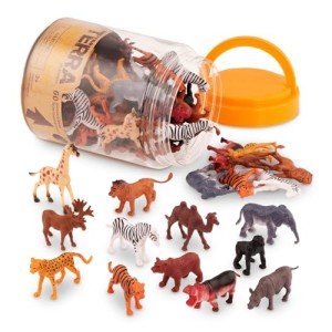 60 Pcs Safari Animal Figurines for Kids