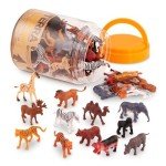 60 Pcs Safari Animal Figurines for Kids