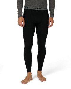 32 Degrees Heat Men's Lightweight Baselayer Legging | 4-Way Stretch | Thermal| Form Fitting, Black, Large