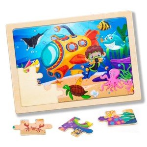 Wooden Toddler Puzzles for Ages 3-5, 24 Pieces
