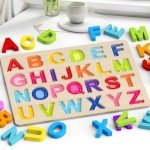 Wooden Alphabet Puzzles for Toddlers and Kids