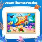 Wooden Toddler Puzzles for Ages 3-5, 24 Pieces