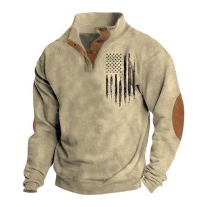WANZZXCSL Mens Clothing Mens Hoodies Pullover Mens Sweater Plain Crewneck Sweatshirt Mens Henley Shirts Tactical Jacket Mens Hoodies Henley Shirts for Men Men Hoodies Mens Clothing Beige Xl