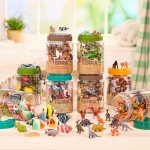 60 Pcs Safari Animal Figurines for Kids