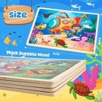 Wooden Toddler Puzzles for Ages 3-5, 24 Pieces