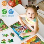 Wooden Toddler Puzzles for Ages 3-5, 24 Pieces