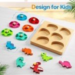 Dinosaur Wooden Peg Puzzles for Toddlers