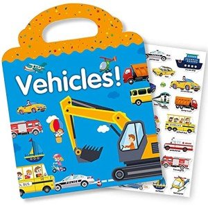 Kids' Reusable Vehicle Sticker Book for Learning
