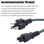 3 Prong Power Cord Replacement Power Cable for Computers, TV, Monitors, Dell, IBM, HP, Asus, Sony, Samsung, Toshiba, Lenovo, Acer, Epson Printer, LG LED LCD Smart 1080p HDTV, 6 Ft AC Cable