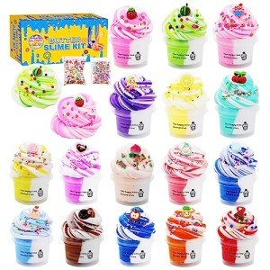 16 Pack Two-Toned Butter Slime Kit for Kids