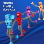 Telescopic Suction Cup Robot Toys - 4 Pack