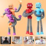 Telescopic Suction Cup Robot Toys - 4 Pack