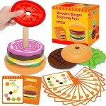 Wooden Burger Stacking Toys for Kids Under $10