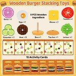 Wooden Burger Stacking Toys for Kids Under $10