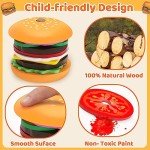 Wooden Burger Stacking Toys for Kids Under $10
