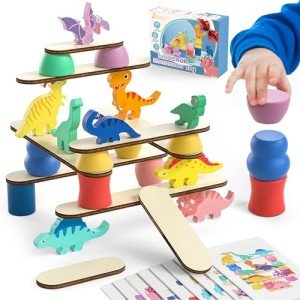 Wooden Dinosaur Toys for Toddlers Ages 1-4