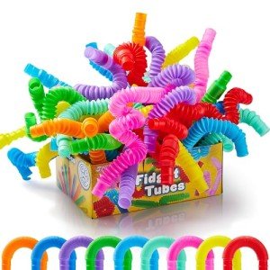18 Pack Colorful Pop Tubes - Fidget Sensory Toys